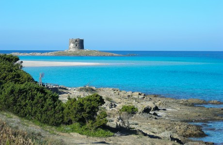 La Pelosa beach with the Aragonese tower on the background